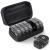AUVON Canvas Bag Weekly Pill Organizer 2 Times a Day, Large AM/PM Pill Box 7 Day with Portable Zipper Cloth Bag for Holding Supplements, Vitamins and Fish Oils Black