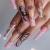 Justotry 24 pieces press on nails long pink ballerina artificial nails with butterfly design acrylic artificial nails to stick on French fake nails fingernails for women nail art long black & peach