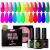 UR SUGAR Neon Gel Nail Polish Set 12 Colours Hot Pink Orange Yellow Green Blue Red Purple Neon Colour Halloween Gifts Gel Polish Kit Fluorescent Gel Nail Varnish Set for Home DIY Manicure Nail Salon