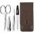 marQus Manicure set for women and men - 4 Piece pedicure kit incl. sharp nail scissors tweezers nail clippers & sapphire nail file from Solingen - Perfect for travelling manicure and pedicure Brown