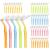 50 pieces of interdental brushes 5 sizes soft toothed brushes with non -slip handle tooth flap stick for braces for braces mouth cleaning