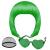 PLULON Dark Green Bob Wig and Sunglass Set Neon Short Bob Wig Sunglass Pack Costume Colorful Cosplay Wig Hairpieces for Bachelorette Neon Party Favors Halloween Decorations Dark Green Short