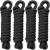 Fender Lines 4 Pack 3/8 Inch x 6 ft Premium Boat Fender Lines with 5" Eyelet Double Braid Nylon Boat Bumper Rope/Boat Fender Rope Dock Lines Boat Ropes for Docking Boat Lines Dock Ties J-FM TWNTHSD 3/8" x 6' (4 PK)