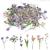 80 Pieces Natural Flower Stickers for Scrapbooking Self-Adhesive Scrapbooking Stickers Supplies Journal for Adult Card Making Letters DIY (Style A)