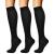 CHARMKING 3 Pairs Copper Compression Socks for Women & Men Circulation 15-20 mmHg is Best for All Day Wear Running Nurse Large-X-Large 01 Balck/Black/Black