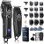 GLAKER Professional Hair Clippers and Trimmer Kit, Cordless Mens Hair Clippers for Men Women Kids, Barber Clippers Fading Clippers Rechargeable with 18PCS Guards Black