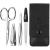 marQus Manicure set for women and men - 4 Piece pedicure kit incl. sharp nail scissors tweezers nail clippers & sapphire nail file from Solingen - Perfect for travelling manicure and pedicure Black