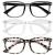 Blue Light Glasses for Kids 3 Pack Blue Light Blocking Glasses for Girls Boys Computer Gaming Screen Glasses, Anti Glare Eyestrain Teen Fashion Glasses Age 3-10 (Grey Black+Transparent+Leopard)