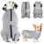Slowton dogbody after op soft breathable leakage protection anti-wound licking suit with zipper e-neck band Alternative one-piece for dogbody after castration male bitch m gray