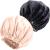 NIXISWAG 2PCS Silk Bonnet Sleep Cap for Curly Hair-Silk Hair Wrap for Sleeping-Bonnet for Women-Satin Bonnet and Hair Cap-Bonnets-Stylish Hair Bonnet with Elastic Band 1-Black & 1-Peach Pink