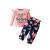 puseky Toddler Baby Girls Clothes Cute Letter Print Long Sleeve Shirt Floral Pant Tracksuit Outfits Set 4-5 Years Pink