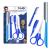 Mustache Scissors Grooming Comb Trimmer - Mens Beard Kit Straight Edge Razor Beards Curved Shaping Tool For Men Goatee Shaper Combs Mustaches Wax Movember Brush Edger Travel Razors Stainless Steel