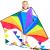 HONBO Large Delta Kite for Kids & Adults,Extremely Easy to Fly Kite for Beach Trip,String Line Included,with Colorful Colors Tail ,Perfect for Beginners,
