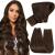 Hetto real hair extensions tressen to sew remy tress real hair extensions naturally real hair extensions brown hair recovery dark brown #4 35 cm 80g 35cm 3-1 #4 dark brown