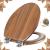 Elongated Toilet Seat Molded Wood Toilet Seat with Quietly Close and Quick Release Hinges, Easy to Install also Easy to Clean by Angol Shiold (Elongated, Natural) Soft Close Natural