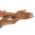 isotoner Women & Men Arthritis Compression Rheumatoid Pain Relief Gloves for joint support with Open/Full finger design Camel Small One Pair of Open Finger Gloves