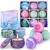 Bath Bombs Gift Set for Women, 5 Color Large Bubble Bathbombs Essential Oil with 4pcs Scented Candles, Fizzy Spa for Moisturizing Skin, Idea Valentine's Day, Birthday Gifts for Friends Mom Love 5+4 Bath Bombs Gift Set