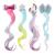 Hi -fot 4pcs curls hair extension clips unicorn sheet princess hair clips girl hair accessories colorful hair parts synthesis party 4 pieces