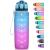 Niggey Sport drinking bottle 500ml 700ml 1l 1.5l drinking bottle Children BPA-Free Tritan Motivating water bottle with time marking sports bottle for children school fitness Gym 17oz-Bluepurple 500ml