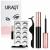 Uraqt magnetic eyelashes 5 pairs 3D thick long artificial false eyelashes eyeliner of course magnet set with pliers waterproof and reusable