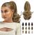 Sofeiyan 33cm ponytail extension of long curly ponytail clip in claw hair extension natural looking synthetic hair part for women bleach blonde highlighted ash brown 33cm blonde highlighted ash brown
