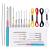 8 Pcs Punch Needles Embroidery Stitching Punch Needle Embroidery Poking Cross Stitch Tools Knitting Needle Art Handmaking Sewing Needles with 4 Colors Thread