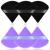 Auauy 6 PCs triangle makeup powder quack face sponge powder puff washable reusable makeup sponge wet dry make -up tool for loose powder or foundation rouge (3schwarz + 3Violett) 3 black + 3 violet