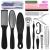 Foot File Pedicure Set 30 in 1 Foot Files Foot Care Scrubber Kit Hard Skin Remover Feet Scrub for Women Men Salon or Home(Black)