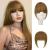 Sofeiyan bangs clip in 100% remy real hair fringe bangs one piece human hair clip in pony fringe extensions natural bangs with temple hair parts real hair hair extension for women sat bangs light golden brown