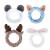 Make-up hair band 4 pieces of women cosmetics make-up hair band Seasoning hair band for face make-up shower (blue white light gray and black and white