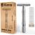 Kanzy razor plane men and women with 10 blades stainless steel wet razor safety razor works with all double edge razor blades Safety razor set silver