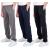 Real Essentials 3 Pack: Boys' Tricot Open Bottom Fleece-Lined Sweatpants with Pockets Medium Set 3