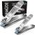 Nail Clippers Set for Fingernail Toenail - DR. MODE Large & Small 2 Pack Professional Stainless Steel Toe Nail Clippers Nail Cutter, Sharp Travel Finger Nail Clippers Kit with Case Gifts for Men Women
