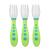 NUK Kiddy Cutlery Green 18+ Months 3 Toddler Forks