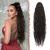 FESHFEN Long Curly Wavy Drawstring Ponytail Extensions Clip in Wavy Synthetic Hairpieces Natural Black Drawstring Ponytail Curly Hair Piece Pony Tail Extension for Women 26 inch 26 Inch Natural Black