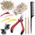 Duufin hair extension microring extensions set with 500 pieces microring 1 piece microring pliers 2 pieces microring needle 4 pieces of hair clip 1 piece of comb and mini hair tongue for hair extension blonde