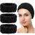 3 pieces spa face headband for make -up and face washing ferry hair band for yoga sport shower elastic face head wrap for girls women (black)