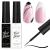 Makartt Gel Nail Polish Liner Set 8ML  2 Color Nail Art Summer Polish White Black for French Tip Swirl Draw Nail Soak Off UV Curing Built Thin Brush Manicure Set For Salon DIY Black and White