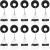 Outus 1200 Pieces Fishing Rubber Bobber Beads Stopper 6 in 1 Black Float Sinker Stops Medium Oval Shape