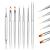 6PCS Nail Art Brushes Set for Gel Nail with Lid and Dotting Tool LEA-SHALL Liner/Flat/Round/Dot UV Builder Nail Painting Pen Kit Fine Brush DIY Decoration Home Salon Design Aluminum 6PCS Brushes with Dotting Tool