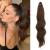 Fine ponytail extensions clip 50 cm hair extensions braid long ponytail hair part clip wavy extensions braid chocolate brown ponytail hair extension for women 50 cm chocolate brown