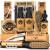 Beard Straightener Grooming Kit for Men, Beard Growth Oil, Sandalwood Balm, Beard Wash, Beard Brush & Comb, Beard Conditioner, Beard Razor and Scissors, & Beard E-Book, Great Gift Idea for Men's Bamboo