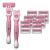 DreamGenius Razors for Women Shaving,6-Blade Womens Razors Includes 2 Handles and 19 Refills,Value Shaver for Women Pack, Non-Slip Travel Carry,Pink