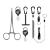 Booms Fishing FF3 7 PCS Fly Fishing Tools Kit, Fishing Knot Tool and Line Clipper Retractor, Magnetic Net Release with Lanyard, Fly Fishing Tippet Spool Holder, Hook Remover Forceps Black