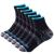 6 Pairs Johnda Compression Socks for Men and Women Plantar Fasciitis Arch Support Foot Relieve Pain Supports Heel L-XL Black/Blue
