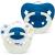 Nuk Signature Night Baby Casing |6-18 months |Calms 95 % of the babies |BPA-free silicone pacifier in heart shape |Lights up in the dark |With etui |Blue stars |2 pieces 6-18m light effect blue