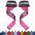Bear Grip Straps-Premium neoprene-ploped double-sewn heavy duty weight leverageur with gel handle 100% cotton extra long length pink