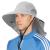 SUN CUBE Wide Brim Sun Hat with Neck Flap, UPF50+ Hiking Safari Fishing Hat for Men Women, Sun Protection Beach Hat One Size Light Grey