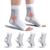 4 Pairs Plantar Fasciitis Socks Neuropathy Socks Ankle Compression Socks for Women Men Medical Ankle Support Brace Wide Calf Compression Socks for Flying Running L(8-11) 4 Pairs White