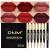 evpct 6Pcs Red Lip Liner and Lipstick Lip Stain Crayon Gift Set for Women DNM Dark Deep Red Nude Long Lasting 24 Hour Matte Color Stay Lipstick with Lip Liner Set labiales mate 24 horas originales 6 Count (Pack of 1) Set-A02